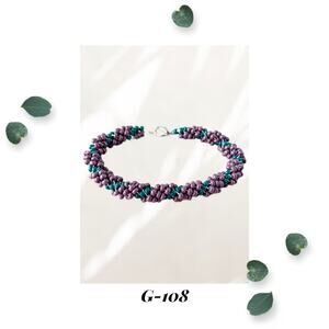 Into the Grape Vine Amethyst Green Spiral Seed Bead Woven Bracelet